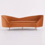 صورة أريكة كينيف الحديثة بثلاث مقاعد ذات تصميم منحني