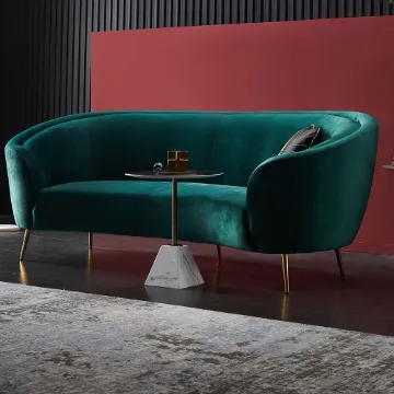 Show details for Velly Modern Deep Green Velvet Sofa Picture of Velly Modern Deep Green Velvet Sofa