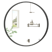 Picture of streamlined round medicine cabinet Majiro