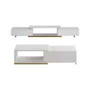 Ardena Living Ensemble – Natural Wood TV Unit & Table Set