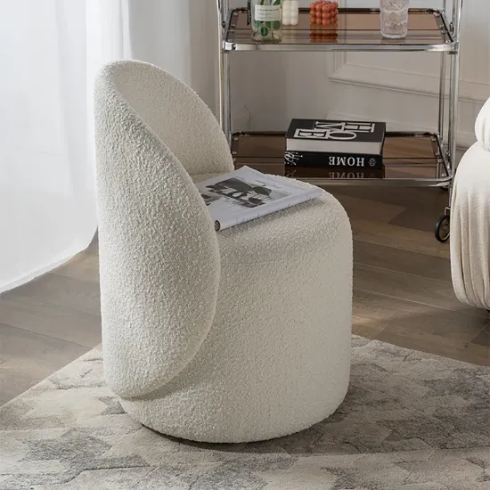 Elenora Vanity Chair – Natural Wood & Premium Fabric