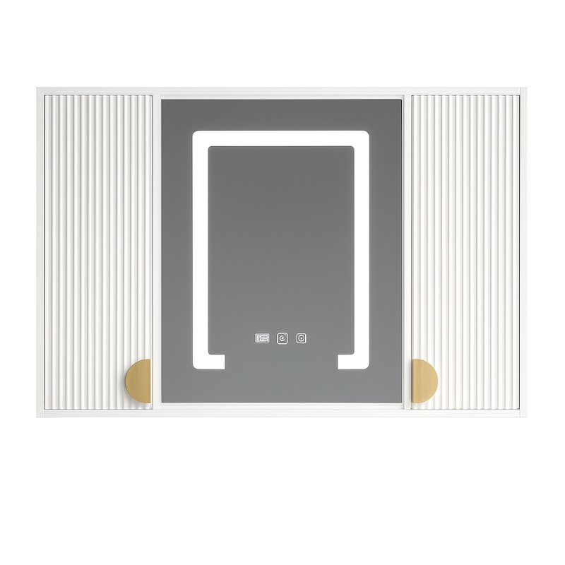 Picture of Helen lighted bathroom mirror with moving back storage