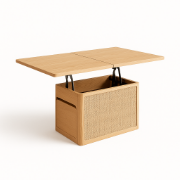 Picture of Perla Natural wood with Rattan Coffee table