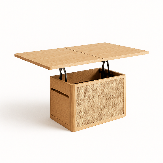 Picture of Perla Natural wood with Rattan Coffee table