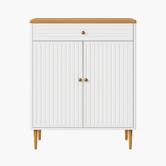 Picture of Dovas White & Brown Shoe Storage Cabinet
