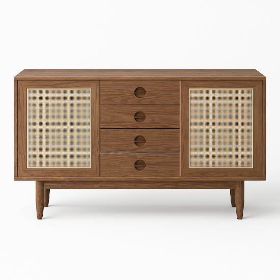 Picture of Classy Natural wood with Rattan sideboard