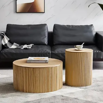 Show details for Ravilo Natural Wood Coffee Table Set Picture of Ravilo Natural Wood Coffee Table Set
