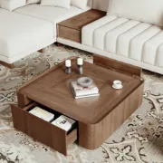 صورة طاولة القهوة المربعة لونادو – خشب طبيعي بلون بني أنيق