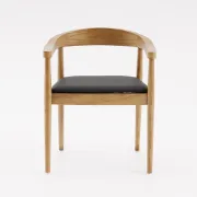 Picture of Torno Solid Curve Armchair – Resilient Natural Wood for Dining & Living