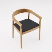 Picture of Torno Solid Curve Armchair – Resilient Natural Wood for Dining & Living