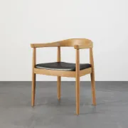 Picture of Torno Solid Curve Armchair – Resilient Natural Wood for Dining & Living