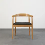 Picture of Torno Solid Curve Armchair – Resilient Natural Wood for Dining & Living
