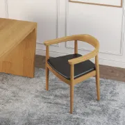 Picture of Torno Solid Curve Armchair – Resilient Natural Wood for Dining & Living