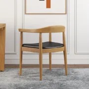 Picture of Torno Solid Curve Armchair – Resilient Natural Wood for Dining & Living