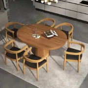 Picture of Torno Solid Curve Armchair – Resilient Natural Wood for Dining & Living