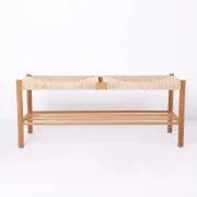 Picture of Saku Boho Woven Wood Bench