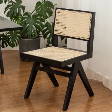 Show details for Rivo Black Wood & Cane Dining Chair Picture of Rivo Black Wood & Cane Dining Chair