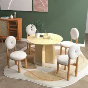 صورة كرسي الطعام العصري بظهر دونات – تصميم منحوت وراحة معاصرة