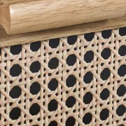 Alara – Natural Wood & Rattan 2-Drawer Bedside Table