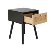 Lunita – Natural Wood & Rattan One-Drawer Bedside Table