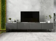 Picture of Noir TV Console – Modern Black Media Unit with Metal Frame