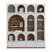 Picture of Mora bookcase with shelves and drawers - natural wood.