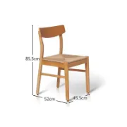 صورة كرسي طعام إلفن من الخشب الطبيعي بمقعد منسوج وظهر منحني