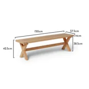 Picture of Tavira Natural Wood Cross-Leg Bench