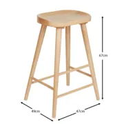 Picture of Rixo Backless Natural Wood Counter Chair