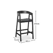 صورة إلفو  -كرسي البار العصري –خشب  طبيعي مع مقعد مبطن