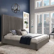 Picture of Velina Natural Wood Bed – Tufted Headboard