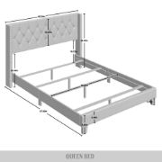 Picture of Ivana Natural Wood Bed – Tufted Design