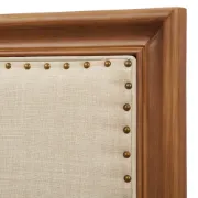 Picture of Norelle Natural Wood Upholstered Bed – Nailhead Trim Design