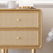 صورة أڤيرا – وحدة جانبية من الخشب الطبيعي وأرجل ذهبية