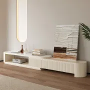 Picture of Arvia Extendable Natural Wood  TV Unit – Curved Minimal Design