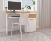 Picture of Melora Natural Wood Desk with Drawer & Storage Cabinet – Modern Design