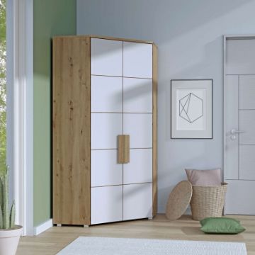 Show details for Verta – Natural Wood Youth Corner Wardrobe with 2 Doors Picture of Verta – Natural Wood Youth Corner Wardrobe with 2 Doors