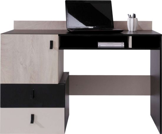 Picture of Trivo Modern Desk with Drawers & Storage Unit – Natural Wood