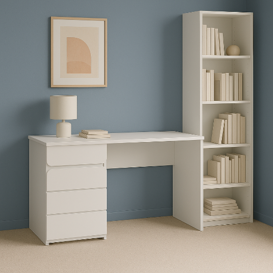 Picture of Aero Natural Wood Study Desk – 3 Drawers & Minimalist Design