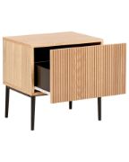 Picture of Orlane – Natural Wood Bedside Table with Modern Design