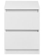 Picture of Blanche – White 2-Drawer Bedside Table Natural wood