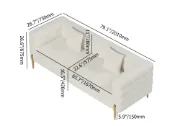 Lumière Sofa Set – 3-Seater Sofa & 2 Armchairs with Golden Metal Legs