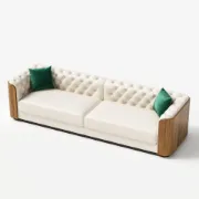 Montclair – Luxury Sofa Set with Two Sofas and an Armchair in Natural Wood Accents