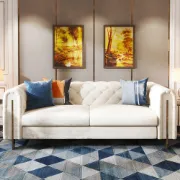Évianne – Sofa & Armchair Set with Elegant Gold Accents