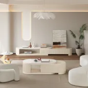 Lévanto – TV Unit & Coffee Table Set with Elegant Marble Surface