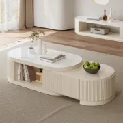 Lévanto – TV Unit & Coffee Table Set with Elegant Marble Surface