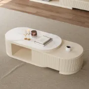 Lévanto – TV Unit & Coffee Table Set with Elegant Marble Surface