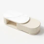 Lévanto – TV Unit & Coffee Table Set with Elegant Marble Surface