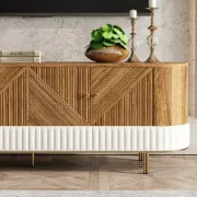 Clairvaux – TV Unit, Coffee Table & Side Table Set in Natural Wood