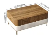 Clairvaux – TV Unit, Coffee Table & Side Table Set in Natural Wood